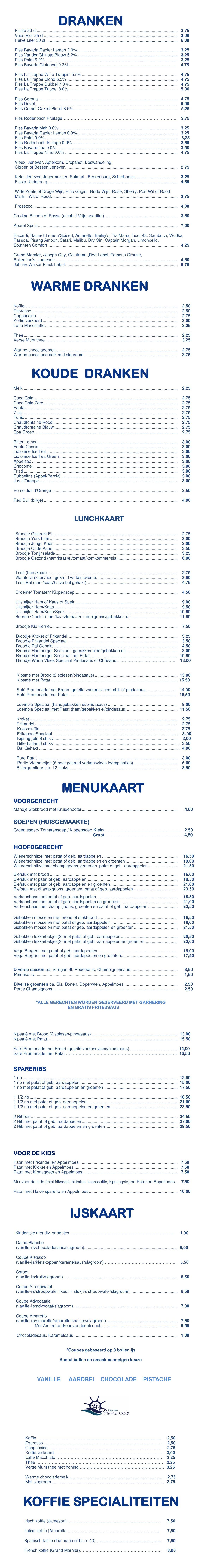 Menukaart Nederlands 2024